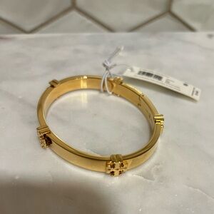 Tory Burch classic logo hinge bangle size S